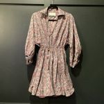 Tish Cox cotton Merry & Me Floral Cinched Waist Fit Flare Mini Dress Red Fall XS Photo 1