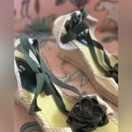 Gap NEW Vintage Women’s Striped Floral Espadrille High Heel Wedges Size 9M Photo 4