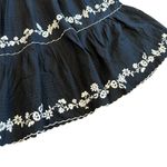 Farm Rio Embroidered Ruffle Maxi Skirt Tiered Cotton Black White Size Medium NWT Photo 6