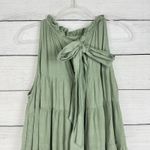 MABLE Babydoll‎ Sleeveless Tiered Mini Dress Women Size Small Cottagecore Boho Green Photo 6