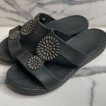Crocs Women's Black Dual Comfort Monterey Diamante Wedge Slide Sandals Sz 11 Photo 2