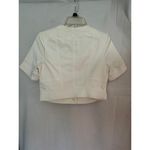 Cache  White Cotton Blend Front Button Short Jacket Top Lined Side Tab NWT $118 Photo 7