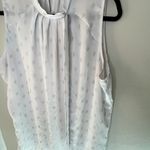 Shannon Ford White With Blush Pink Spots Sleeveless Blouse Tie Neck Size 1X Photo 4