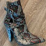 Shoedazzle Snakeskin Heeled Booties Photo 0