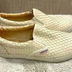 Superga  Cream Leather Woven Slip Ons Size 8 Photo 0