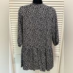 ZARA black & ivory floral midi dress. Size 11-12, button up ruffle 3/4 sleeve Photo 3