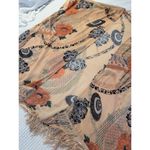 Daniel Rainn Kimono M/L Swimsuit Coverup Fringe Floral Orange Blue Photo 2