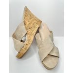 Charles David  Wedge Sandals Womens Size 12 Tan Crisscross Slip On Heels Photo 7
