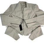 BLANK NYC Size XL Faux Leather Vegan Zip Front Moto Jacket Cream Lined Edgy NWT Photo 3
