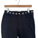 Michael Kors  Black Grommet Waist Stretch Dress Pants Sz M Photo 2