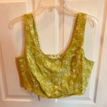 Midnight sky Elegant Floral Crop Top in Green Photo 0
