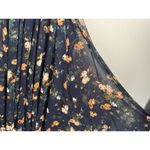Aritzia Wilfred XS Navy Blue Floral Wrap Dress Flowy Boho Romantic Midi Fairy Photo 4