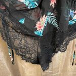 INC International Concepts Black Tropical Lace Chiffon Floral Lingerie Bodysuit, Size M Photo 5
