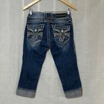 Rock Revival Women’s Capri Jeans Sz 26 Embellished Pockets Distressed Denim Photo 5
