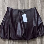 Torn By Ronny Kobo  Paloma faux leather bubble mini skirt Sz S Photo 6