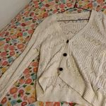 Sonoma White Cropped Sweater Knit Photo 0
