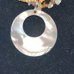 Brown Beaded Necklace with Sea Shell Pendant Tan Photo 2