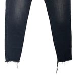 Nili Lotan High Waisted Skinny Black Jeans Basalt Wash Raw Frayed Hem Womens 26 Photo 3