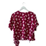 Lush Clothing Lush Ranya Faux Unlined Floral Burgundy Berry Cream White Wrap Cropped XXL #1896 Photo 5