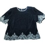 Laurence Kazar vintage beaded, sequins & pearl top size large Photo 0
