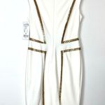 Joseph Ribkoff White Gold Sequined Sleeveless Sheath Dress Sz 6 Photo 7