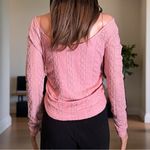 Aeropostale  NWT Pink Long Sleeve Lace Textured Stretch Top Size Large Photo 4