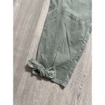 ZARA  Basic Green Baggy Paper Bag Pleated Bow-Tie Leg Cotton Pants Women Sz4/W28 Photo 7