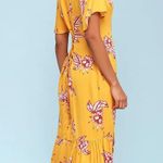 Somedays Lovin women’s Searing Soul yellow floral midi dress XS extra small Photo 1