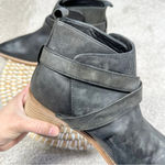 Free People Back Loop Ankle Cowboy Boots Pointed Toe Washed Black Western 40 Photo 14