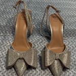 A New Day Silver Rhinestone Heels in Mid- Height Stiletto w/ Ankle Strap Photo 0