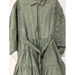 Free People  Hampton Belted Mini Dress Crystal Kelp Cotton Size Medium NWOT Chic Photo 7