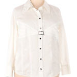 Lane Bryant ‎ White Snap Button Down Top 18/20 Photo 0