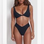 Geluboao Womens Black High Wasited Bikini Set Cheeky Brazilian Cut Thong S Photo 2