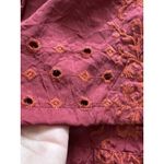 John Mark  Tunic Small V-Neck Embroidered 1/2 Sleeve Popover Oversized Photo 5