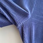 Aerie  Groove-On Rib Velour High-Waisted Flare Pant, Blue, Size Large Short Photo 10