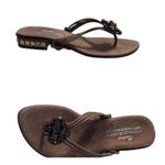 Donald Pliner Bronze Metallic Leather Shoe Sandal New Chunky Stones $285 NIB Brown Size 5.5 Photo 2