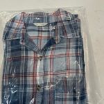 Aeropostale Aeropastale PlaidShirt Womens S Blue Woven Button Up Flannel Long Sleeve Rugged Photo 6