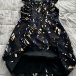 Tahari  Arthur S. Levine geometric black structured exposed zipper dress, size 6 Photo 10