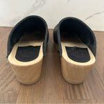 No.6 Old School Clog Mule on Mid Heel Wood Sole in Black Leather Size 39 Photo 8