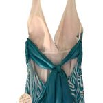 Taboo TEAL MULTI ANIMAL PRINT EMBELLISHED WAIST MAXI DRESS 9/10 Photo 1
