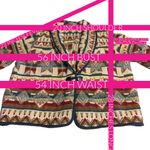 VINTAGE 1990'S MAROON & CREAM SOUTHWESTERN THEME COTTON CHENILE BLAZER (26) Multiple Size 26W Photo 11