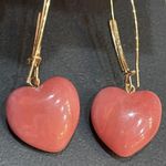 Betsey Johnson  Pink Marble Hearts Rhinestones & Mini-Pearls French Hook NEW Photo 6