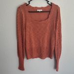 LC Lauren Conrad  Square Neck Coral Knit Sweater Size Small Photo 2