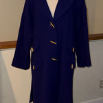 Rare vintage David Hayes Blue purple wool
Coat with red lining Size XL Photo 0