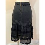 Stevie May Black Cotton Tiered Midi Skirt Crochet S NEW Photo 6