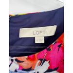 Loft Ann Taylor  Navy Blue Floral Print Short Sleeve Shift Dress Size‎ Small Photo 1