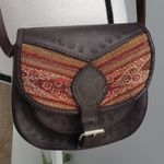 Vintage Leather Woven Saddle Crossbody Shoulder Purse Photo 0