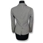 EUC LL Bean Signature‎ Striped Blazer Cotton Career Jacket Black White Womens 4 Photo 1