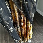 Dana Buchman  Black And Gold Silk Sheer Layered Maxi Skirt Photo 7