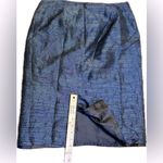 Travis Ayer Silk embroidered straight cut skirt Blue Size 12 Photo 10